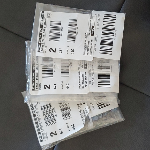 NWT J Crew Pavé Crystal Huggie Charm Earrings - Picture 5 of 7